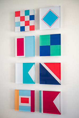 8 piece (PB) CODE grid, 10x10 fine art prints on 1" thick diamond polished acrylic, french cleat